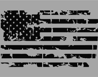 Tattered Flag Hood or Window Decal