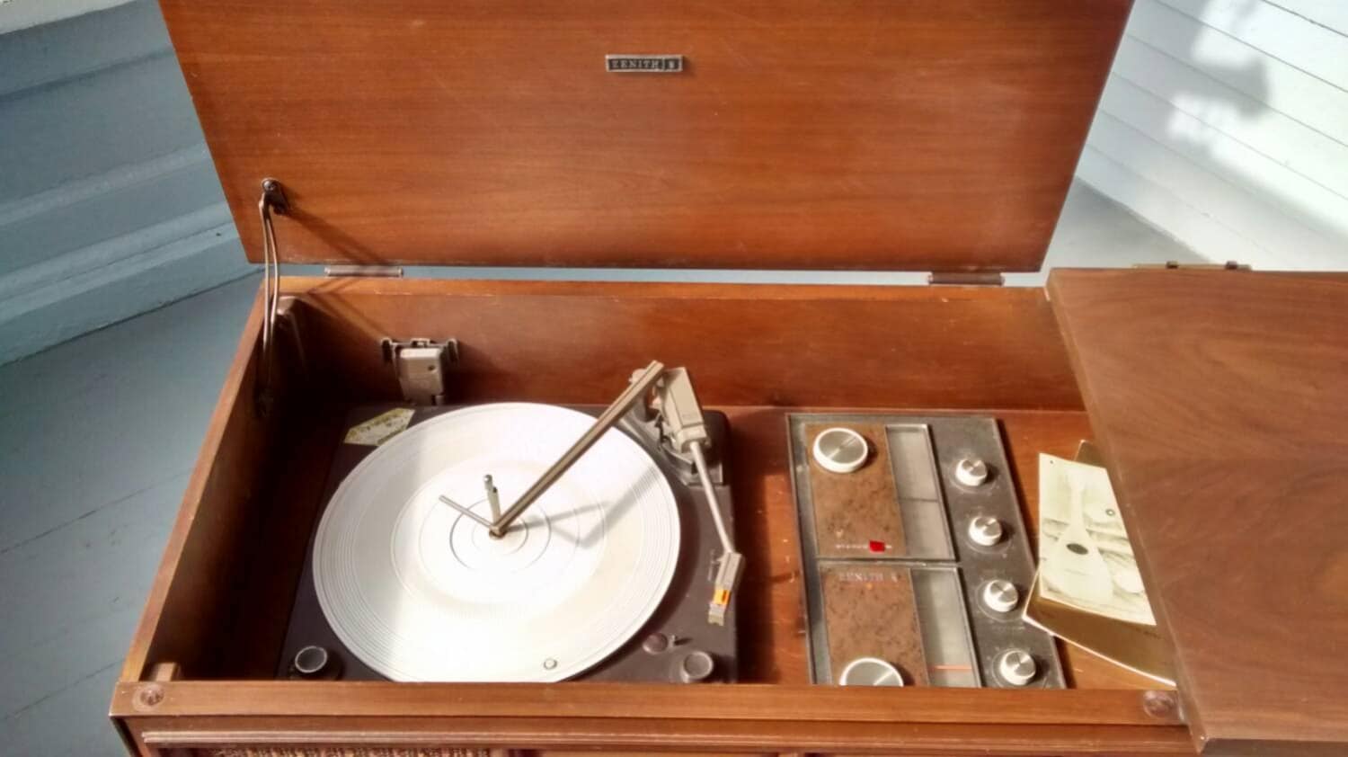 Vintage, Retro, 1968, Zenith, Record Player, Radio, Console, Model A9101, Furniture, Photo Prop