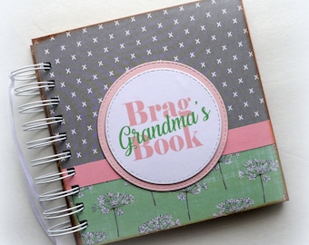 GRANDMA'S Brag Book photo album scrapbook keepsake new baby girl book chipboard pages