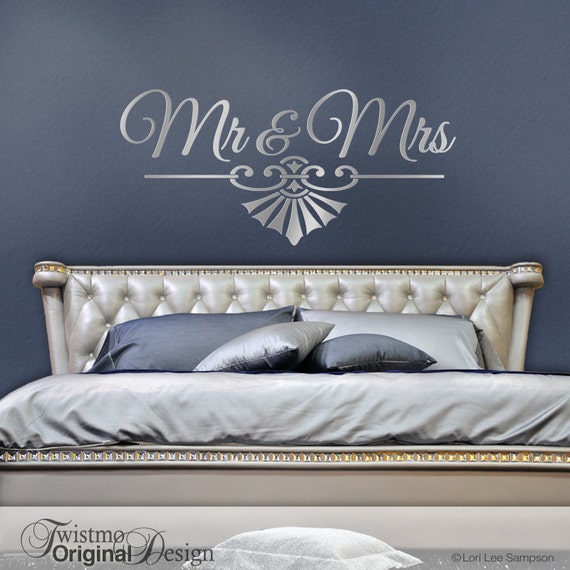 Mr and Mrs Wall Decor Mr and Mrs Bedroom Wall Decal Romantic