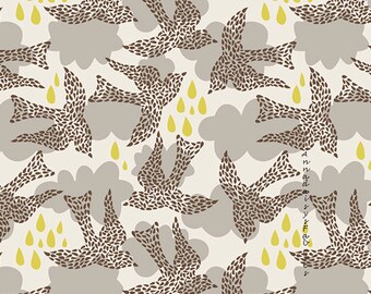 Dove Fabric, Art Gallery Sweet as Honey SAH-1607 Fly by Night, Bonnie Christine, Bird Fabric, Quilting Cotton Yardage