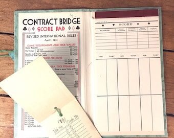 Bridge Score Card, Tally Sheet Set