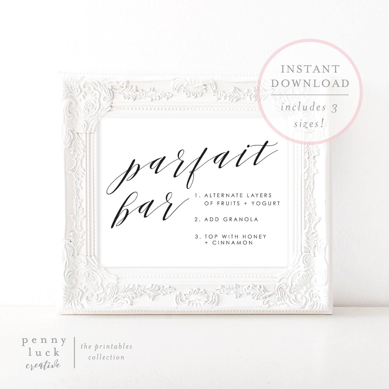 Parfait Bar Sign. Parfait Bar Printable. Parfait Bar Signage.