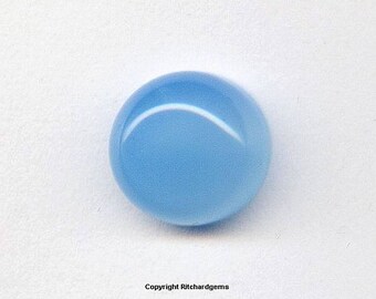 12mm Natural Loose Aqua Blue Chalcedony Round Cabochon for ONE