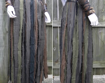 Linen Wrap Skirt, Full Length Tribal Fantasy Renaissance Style - Women's Adjustable Fit, Choose Your Size