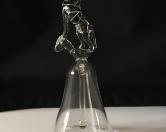 Handblown Glass Wolf on Bell