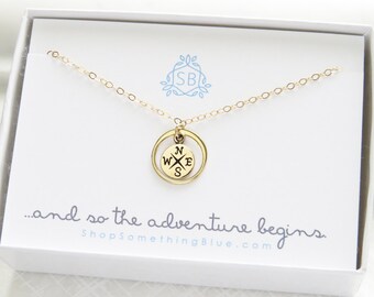 Compass Necklace • Compass Rose Charm • North Star • Traveler Jewelry • Journey Necklace • Graduation Gift • Compass Jewelry • Bon Voyage