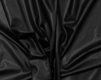 Black Stretch Faux Vegan Leather Fabric **UK Seller**