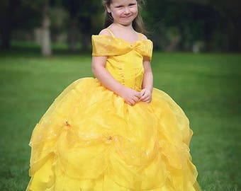 Belle Dress / Disney Princess Dress Beauty and the Beast Inspired Costume / Yellow Dress / Ball gown style for toddler, child, girl