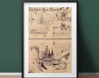 The Loch Ness Monster (Nessie) - Folklore Art Print