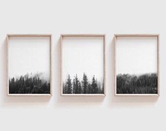 Set of 3 Prints| Woodland Print Set| Woodland Home Decor| Printable Wall Art| Minimalist Posters| Mid Century Modern Wall Decor