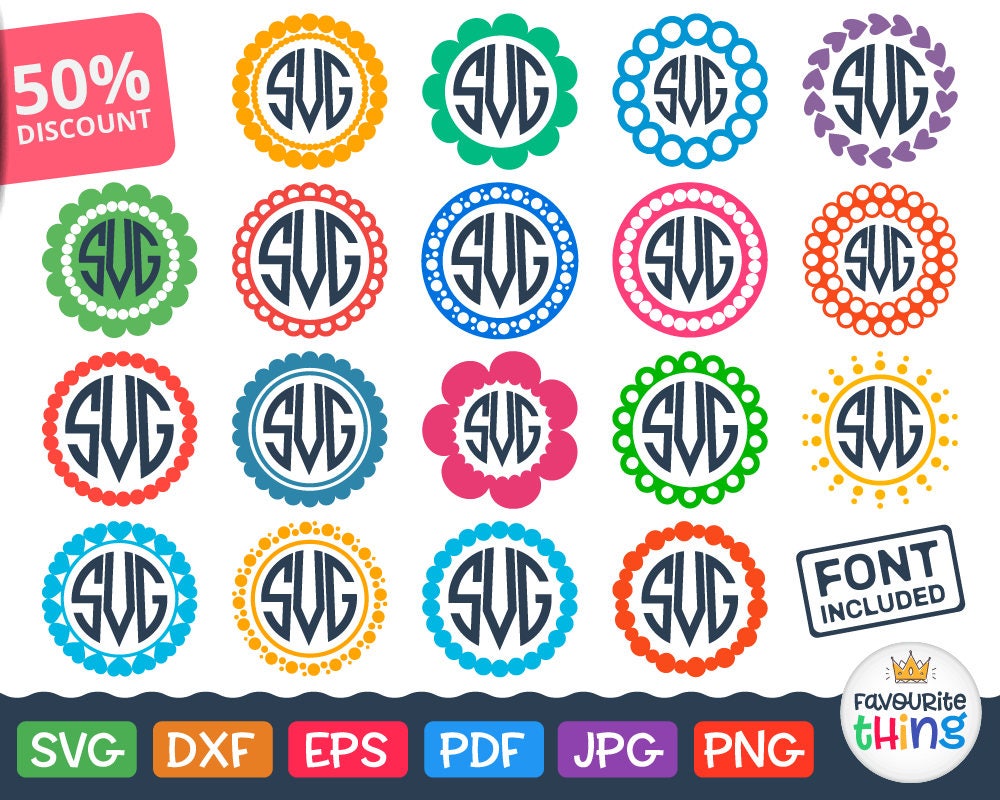 Download Circle Monogram Svg Circular Frame Svg Round Dotted ...