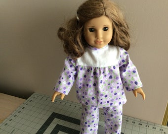 American Girl Pajamas 18 Inch Doll Pajamas. Doll Sleepwear. Doll Nightwear.