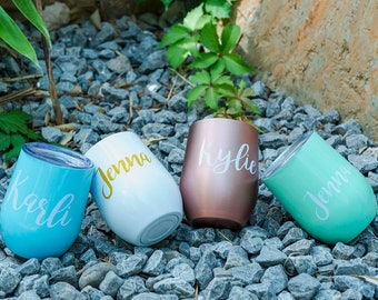 Personalized Wine Tumbler Stainless Steel Tumbler Wine Cup Insulated Tumbler Wedding Favors Party Supplies Vacations Favors Custom Tumbler