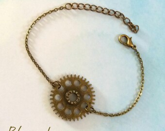 Bronze steampunk gear bracelet