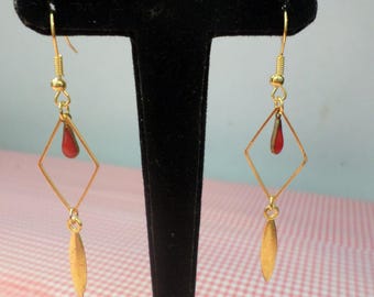 Golden Gold Diamond drop earring