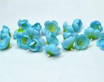 Blue artificial flowers Spring flowers Fake flowers Fabric flowers Flower heads Weddinf decor Floral Arrangements Home decor Floral wreath