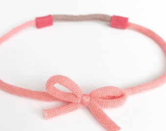 Mini knit bow wrap around baby toddler headband