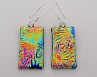 Dichroic glass jewelry earring