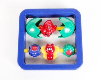 Vintage Baby Toys-abacus with bird in egg and butterfly-Chicco