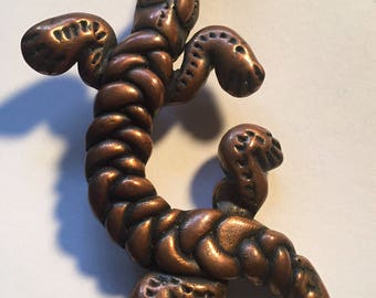 Vintage Alligator Copper Brooch