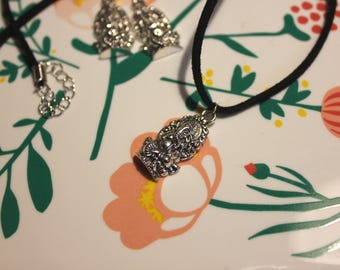 Handmade Ganesha Ganesh Elephant God Earring and Necklace Set