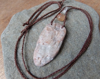 Large Kyanite, Quartz crystal, Agate necklace - handmade in Australia adjustable length, ethical gem stone jewellery - naturesartmelbourne