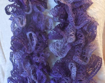 Purple Fashion Ruffled Scarf
