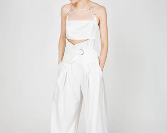 SS17, Emily White High Waist Wide Leg Pants by Other Theory, 17SS081