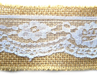 2 Yds Lace Burlap 2 1/2" Wide
