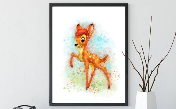 Download Bambi watercolor print bambi disney bambi svg cut file