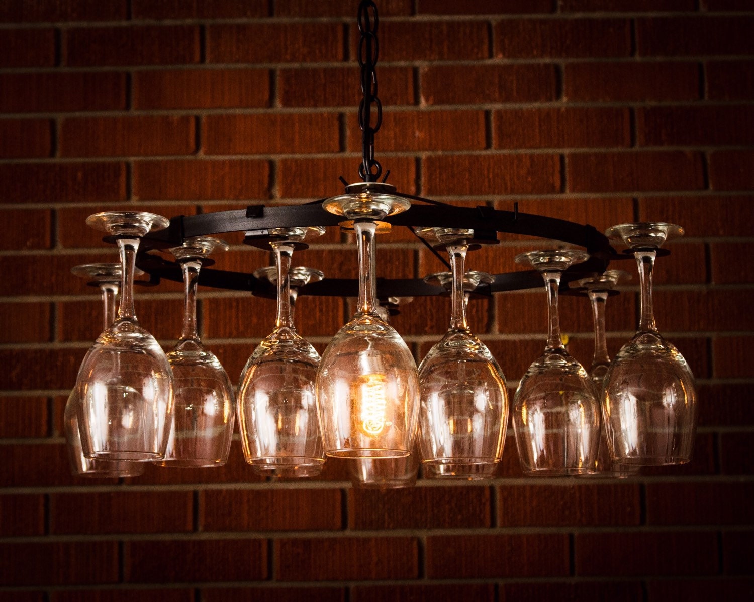 Wine Glass Chandelier Rack Light Lighting Decor Zoom