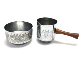 Danish Modern Chrome Set with Leaf Pattern