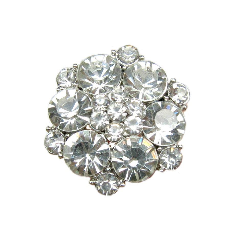 20 Round Crystal Rhinestone buttons for Wedding Invitation