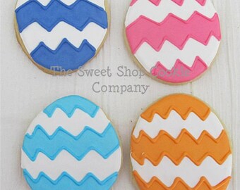 Chevron Easter Egg cookies 2 dozen