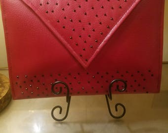 Red Leather Benin Hand Beaded Cluth