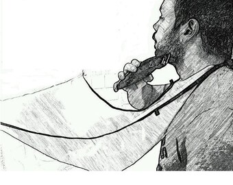Apron - white - shaving - beard - bearded bearded-