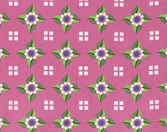 Jane Sassaman, Enchanted, Daisy Check in Red (Hot Pink), Yard