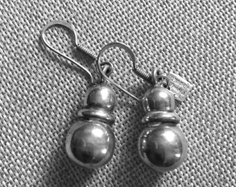 Double Ball Sterling Silver Earrings.
