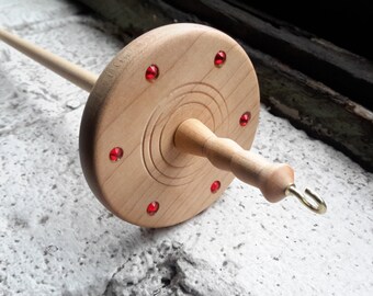 maple top whorl drop spindle id # 7a20m03