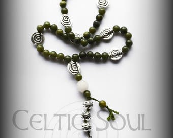 Goddess Brighid Prayer Beads with Jade