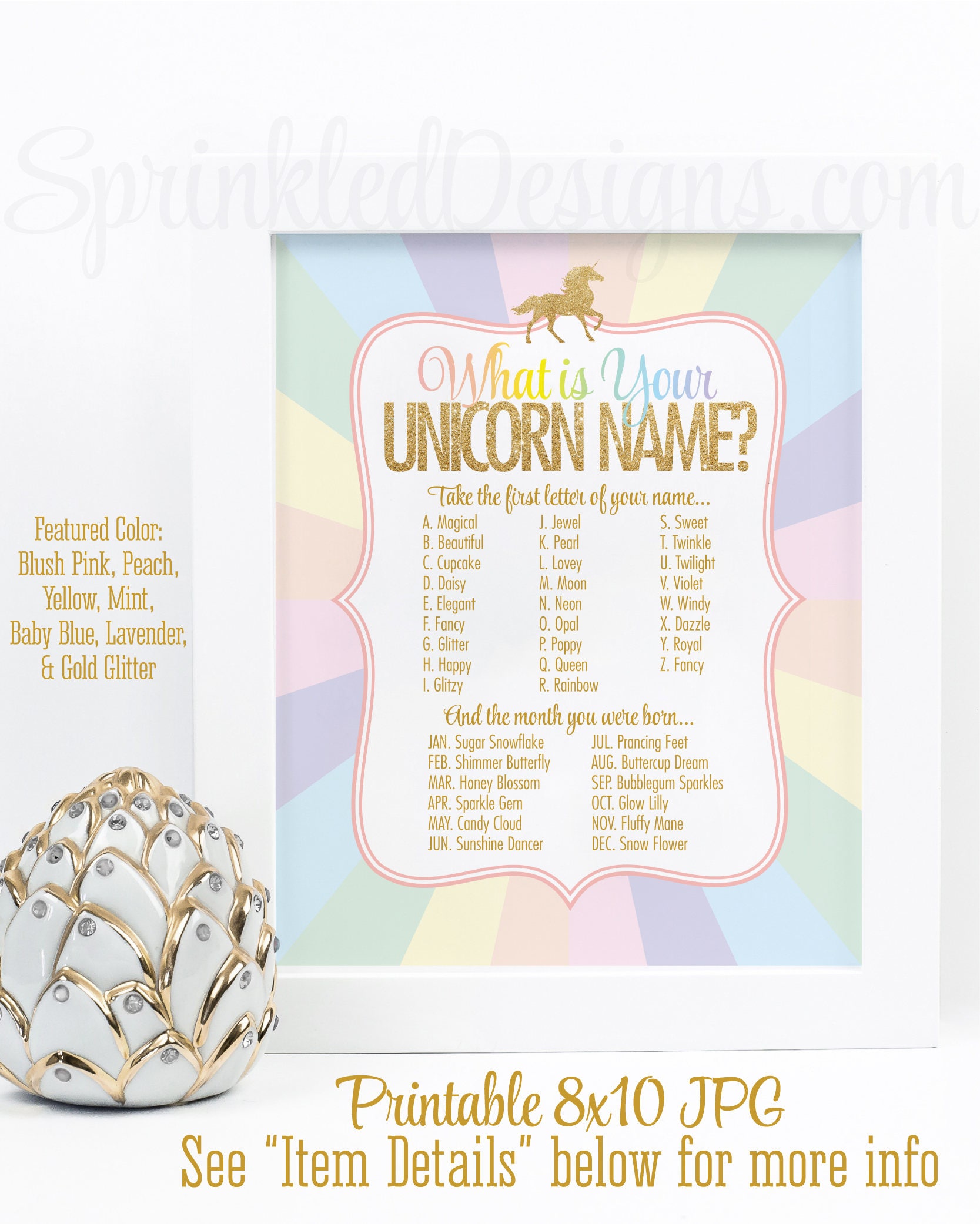 your unicorn name party sign your unicorn name party game