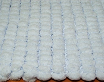 blanket double tassels - sky blue - hand made
