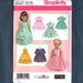 Simplicity 3547 Doll Clothes, Sewing Pattern, Dress, Ball Gowns, Fits 18" Dolls, Elaine Heigl Designs