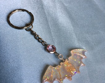 Iridescent Orange Bat Keychain