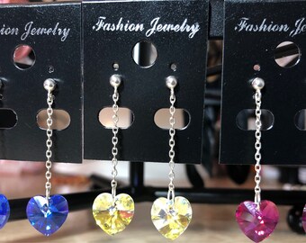 Swarovski heart earring 925 sterling silver