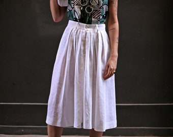 Vintage Guy Laroche linen pleated skirt