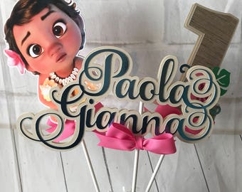 Baby Moana centerpiece,Moana cake topper,Moana party, Baby Moana birthday party, Moana tableware, Moana table decor, Moana party decorations