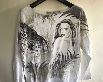 Vintage 80's Animal Motif Top Size 12