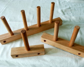 Hand-made Red Oak Wooden Weaving Warping Pegs 1, 2 or 4 Peg Options for Small Looms
